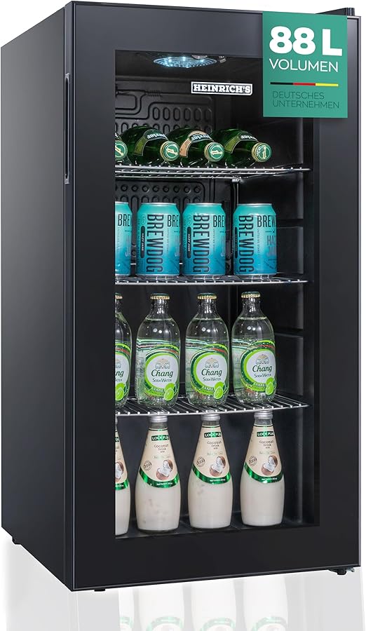 Heinrich's Mini Fridge with Glass Door 88L HKG 3288