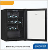 Exquisit GKS120-GT-160C glass door refrigerator, black  118 L Freestanding unit