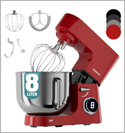 Heinrichs Kneading Machine 8L HKM 8080 Red - 1800 watts
