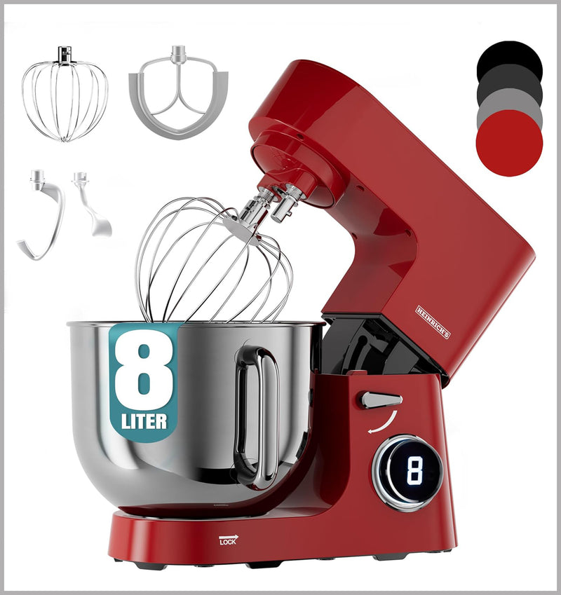 Heinrichs Kneading Machine 8L HKM 8080 Red - 1800 watts
