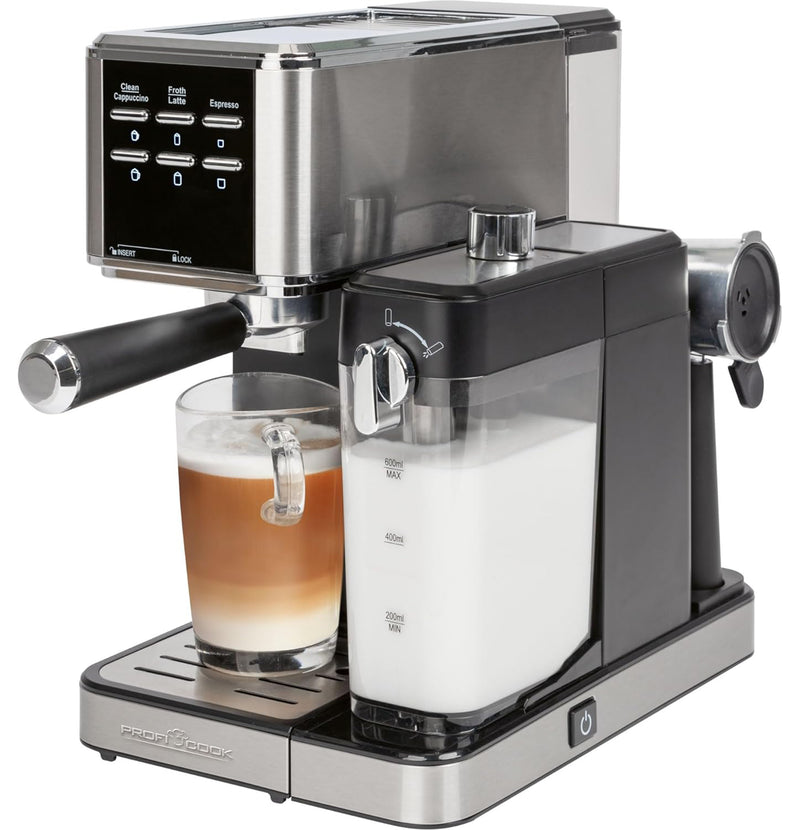 ProfiCook Espresso Coffee Machine with Milk Frothing Function PC-ES-KA 1266
