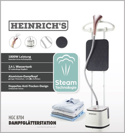 Heinrichs Steam Iron 1800 Watt White HGC 8704