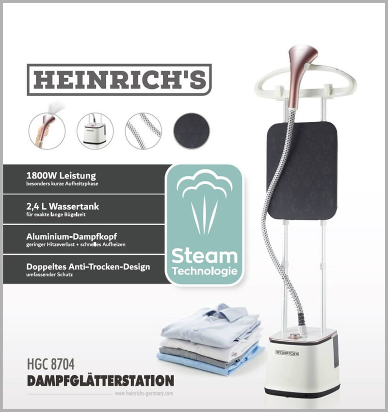Heinrichs Steam Iron 1800 Watt White HGC 8704